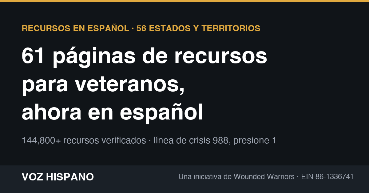 Organización de Texas lanza 61 páginas de recursos para veteranos en español